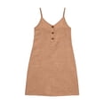 thumbnail image 5 of Guluxicc Women Summer Sleeveless Casual Sundress Loose Fit V Neck Button Front Short Dresses Spaghetti Strap Beach Mini Dress, 5 of 8