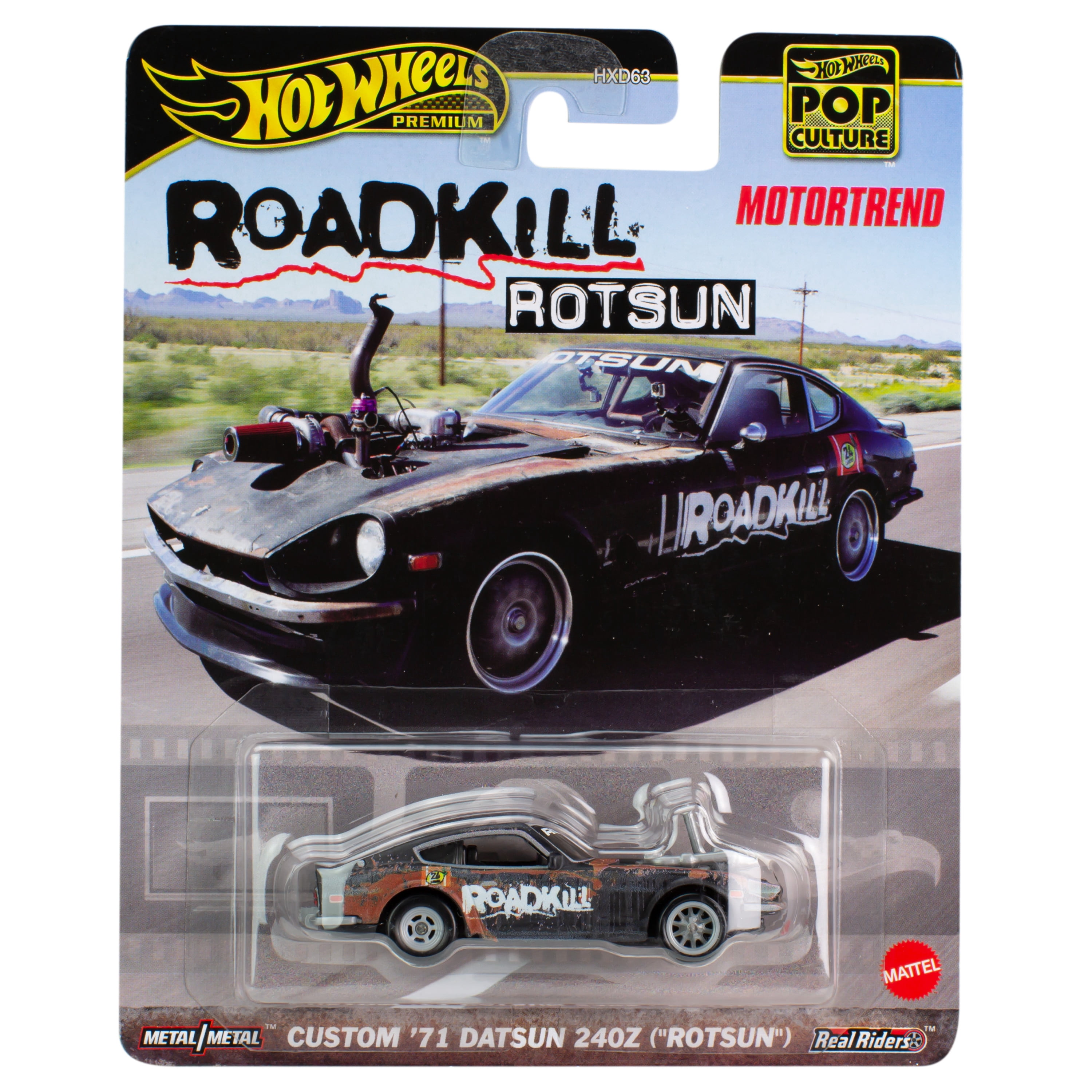 Hot Wheels Retro Entertainment 1:64 Scale Custom '71 Datsun 240Z ("Rotsun"), Motor Trend & Nissan Die-Cast Toy Car