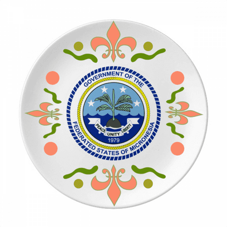 

Micronesia National Emblem Flower Ceramics Plate Tableware Dinner Dish