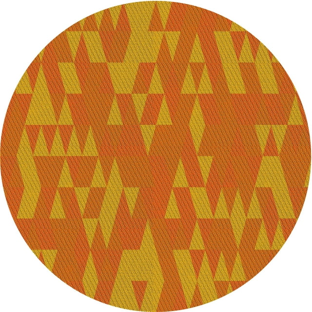 Ahgly Company Tapis Rond Lavable en Machine Intérieur Transitionnel Rouge Écarlate, 6 Pieds Rond