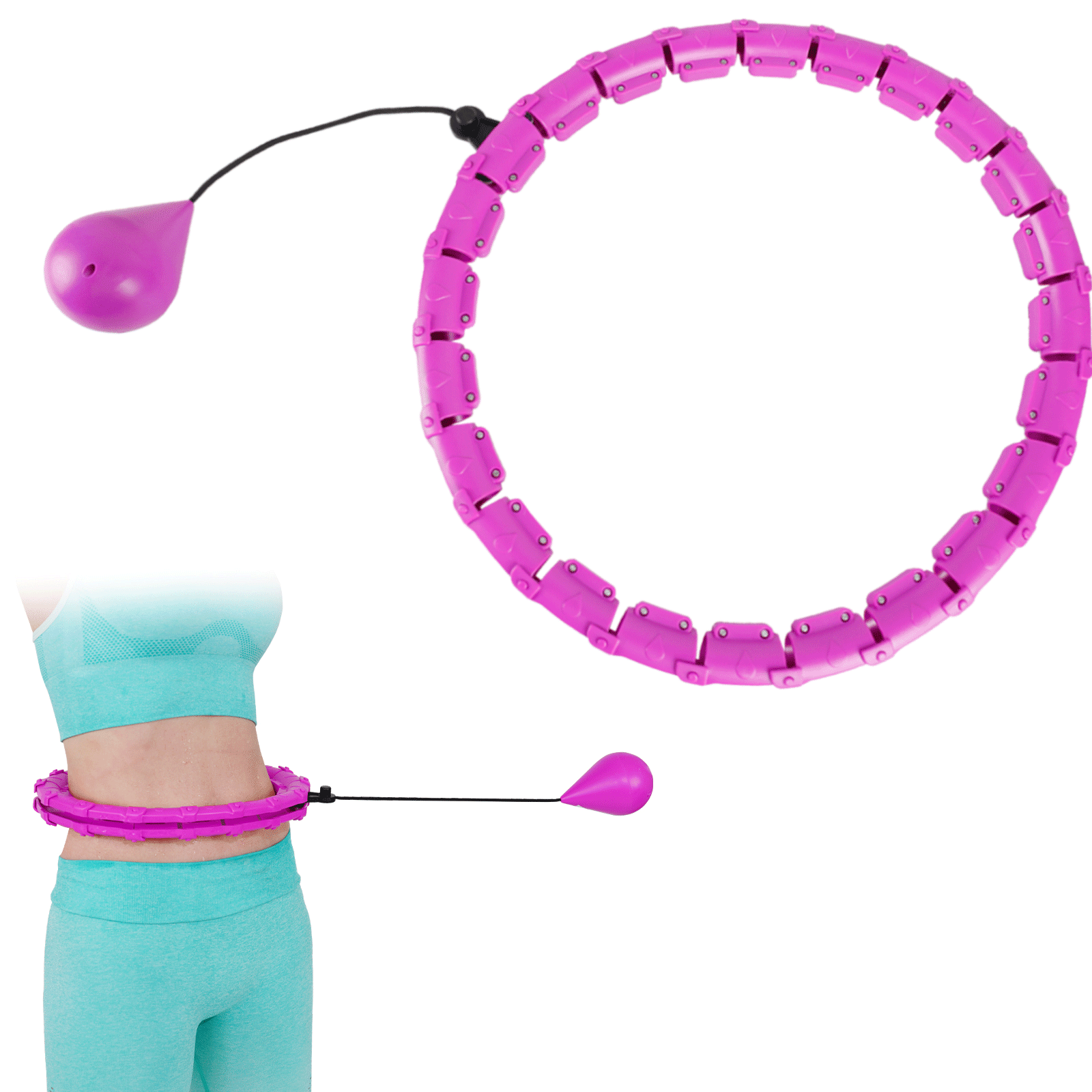 Weighted Smart Exercise Hula Hoop for Adults , Weight Loss Fitness Hula Hoops Smart 24 Sections