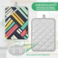 thumbnail image 6 of Yayeee Pot Holders Kitchen Heat Resistant with Pocket 7"x9.8" Cotton Oven Cooking Hot Pads, Red Geometric, 6 of 7