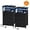 Black with 3 Fabric Drawers, variant on Fairy Night Stand with Charging Station, Bed Side Table, Nightstand with 2 Fabric Storage Drawers, Black
