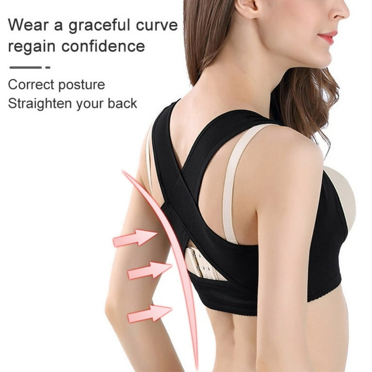 Back Support Vest Top Bra Posture Corrector for Women Push Up Chest Breast  Hunchback Relief Humpback Correction Belt (Color : Natural, Size : X-Large)