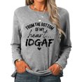 thumbnail image 1 of Blusa elegante de color gris para mujer, cuello redondo, mangas largas estampadas, informal pero elegante, talla XL, 1 of 7