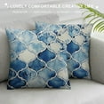 thumbnail image 3 of JEUXUS  Throw Pillow Covers Cozy Colorful Geometric Trellis Chain Accents Manual Hand Painted Cushion Cases for Couch Bed Sofa Farmhouse Decorative  Main Grey Navy Blue, 3 of 5