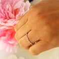 thumbnail image 2 of Dazzlingrock Collection 18K Round Pink Sapphire & White Diamond Anniversary Wedding Ring Matching Band, White Gold, Size 5, 2 of 3