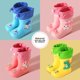 thumbnail image 4 of Nueva gran oferta de Botas de lluvia para niños de temporada, botas de bebé extraíbles con forro polar a media pantorrilla, pegamento antideslizante para niños y niñas, 4 of 5
