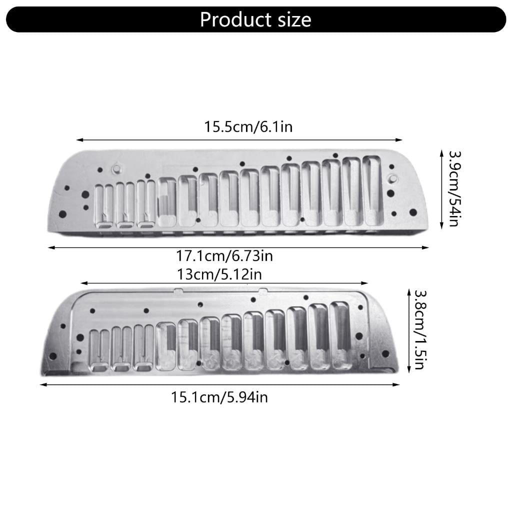 Yihuala Aluminum Smooth C Harmonica Metal Comb Harmonica Mouth Organ Musical Instrument Part for Stage