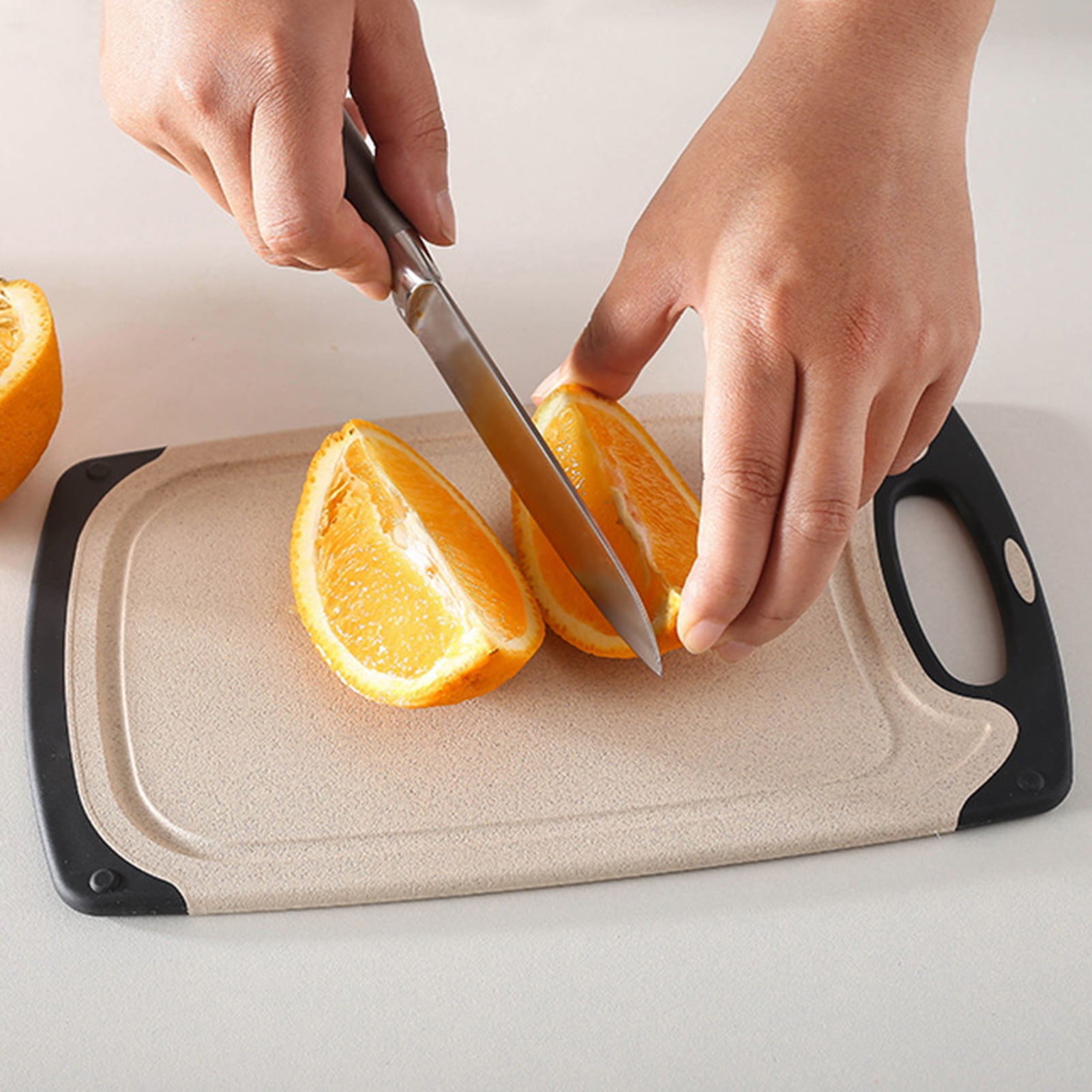 Reheyre Cutting Board with Hanging Hole Contrast Color, Spillover