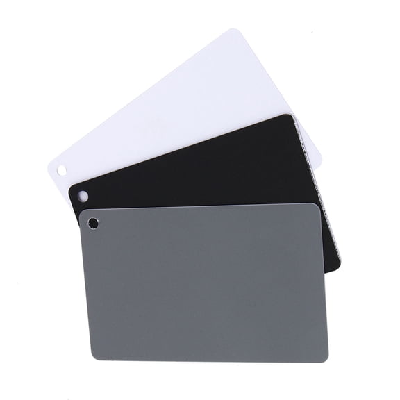 Photography Balance Cards, 3,in,1 Grey, White  Black Set For Accurate Color Correction