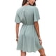 thumbnail image 5 of Sunloudy Vestido casual de manga corta para mujer, a la moda, estampado de puntos, cuello en V, cintura alta, vestido de gasa Sunloudy S M L XL, 5 of 8