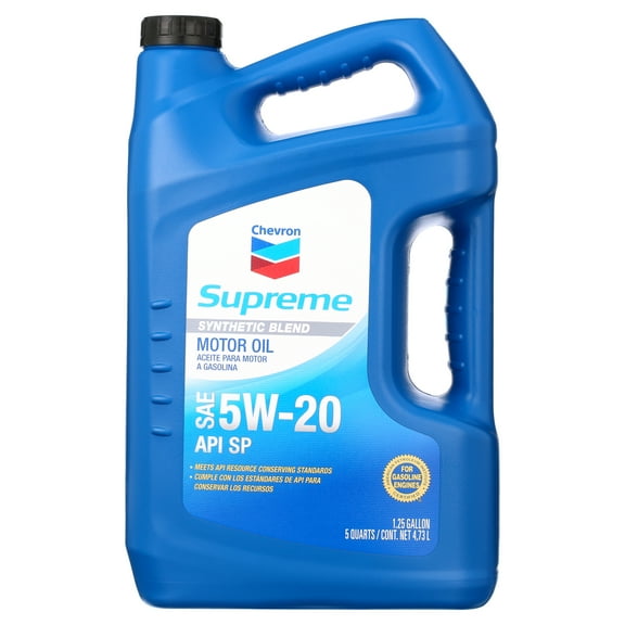 Chevron Supreme Synthetic Blend Motor Oil 5W-20, 5 Quart