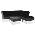 thumbnail image 1 of vidaXL 6 Piece Garden Lounge Set with Cushions Poly Rattan Black, 1 of 5