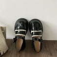 thumbnail image 5 of Lufly Small Fragrant Style Round-toe Pearl French Retro Mary Shoes For Women Flat Shallow Mouth Gentle Patent Leather Spring, 5 of 9