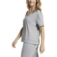 thumbnail image 3 of Yummie womens French Terry V-neck Drop Lounge Shoulder Tee Night Shirt, Weathered Grey, Medium, 3 of 7
