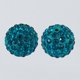 thumbnail image 1 of Pave Disco Ball Beads Polymer Clay Rhinestone Beads Round Blue Zircon 10mm Hole: 1.5mm, 1 of 1