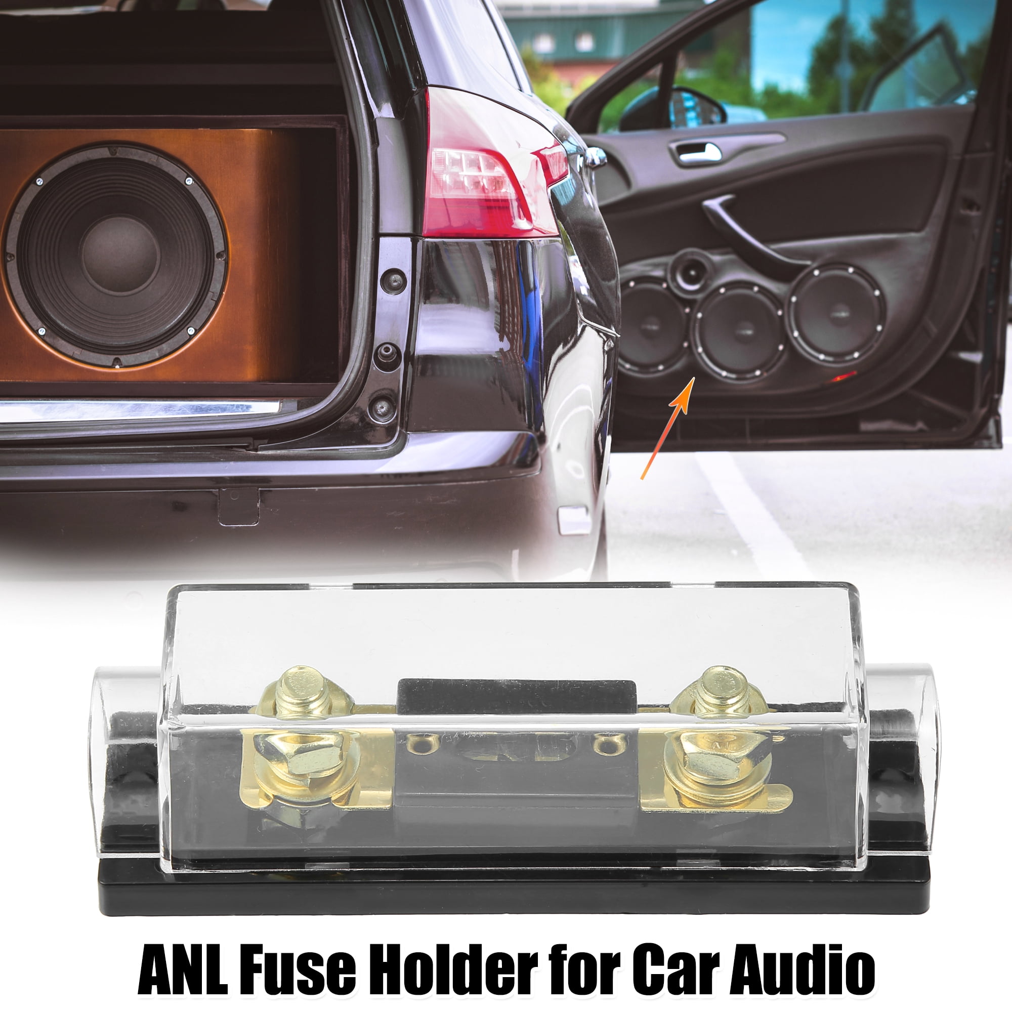 5pcs 300 Amp Fuse 0 4 8 10 Gauge Inline ANL Fuse Holders Clear Black Fuse Block for Car Audio Video Stereo