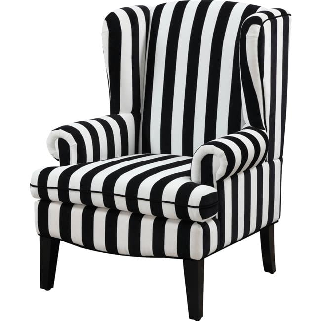 Black And White Striped Chair Tov Furniture The Paris Collection Modern Velvet Fabric Upholstered