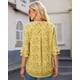 thumbnail image 5 of Blusa Uhiger de gasa floral amarilla con cuello en V y manga 3/4 XXL, 5 of 6