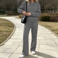 thumbnail image 4 of vdgthytj Sweatsuits Women 2 Piece Outfit Full Zip Long Sleeve Hooded Jackets Drawstring Straight Leg Pants Fall Casual Athletic Sets(X-Large,Dark Gray), 4 of 7