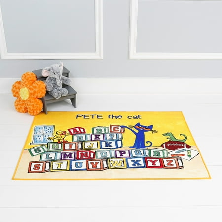 Pete The Cat Elementary Kids Area Rug Walmart Com