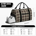 thumbnail image 5 of Boho Womens Gym Tote Duffle Bag with Wet Pocket & Shoe Compartment, Checkered Travel Duffel Bag Overnight Weekender Hospital Tote Mens Workout Carry on Bag with Luggage Sleeve, 5 of 6
