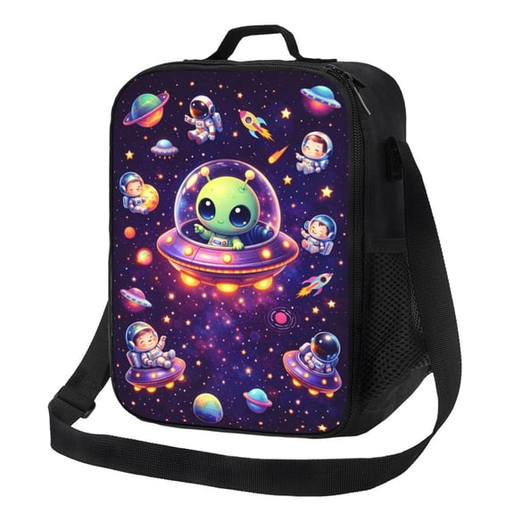 Space Adventure Lunch Bag Insulated Thermal Lunch Box with Shoulder Strap & Handle for Women and Men