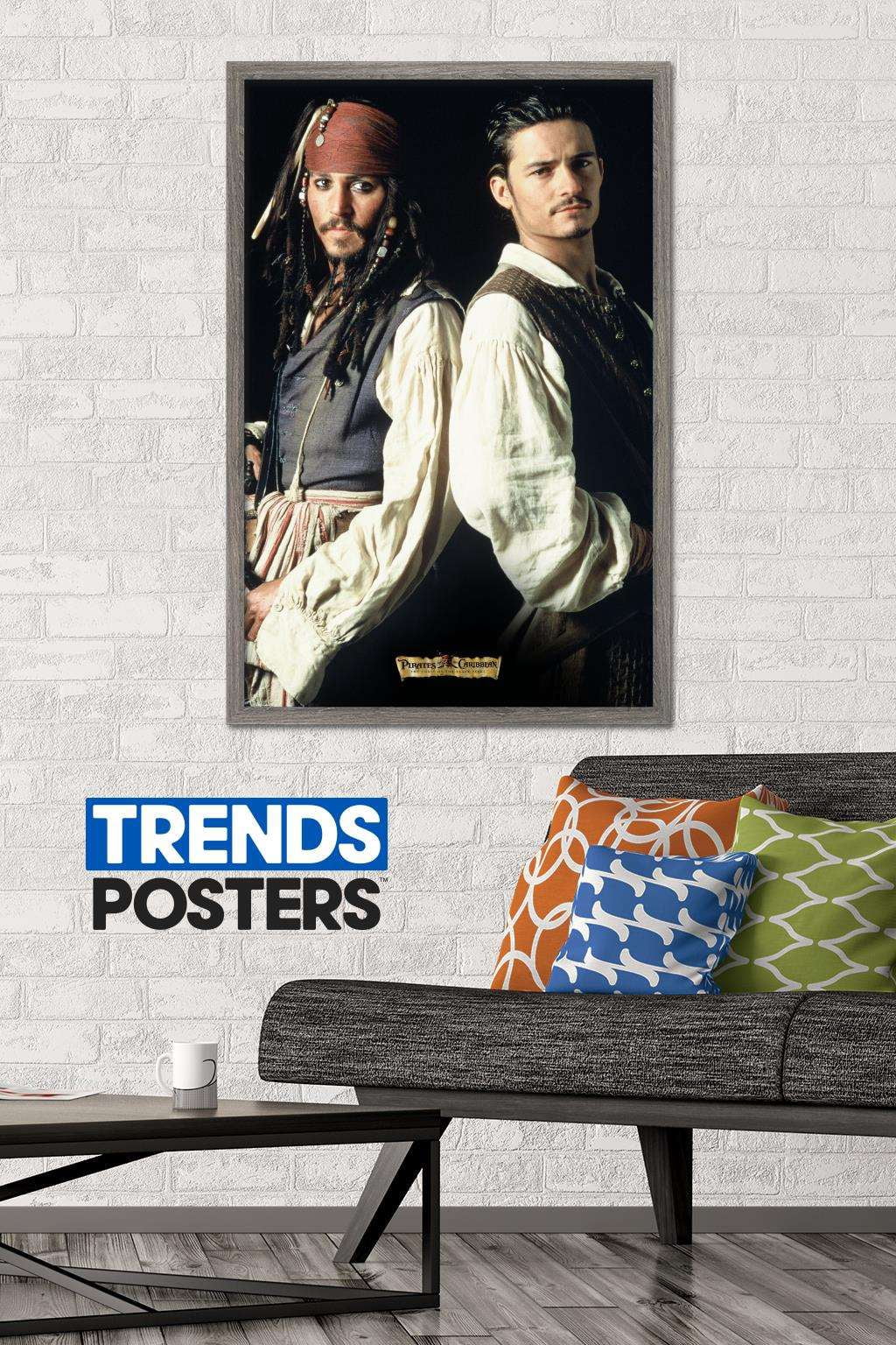 Disney Pirates of the Caribbean: The Curse of the Black Pearl - Duo Wall Poster, 22.375" x 34", Framed