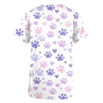 thumbnail image 4 of Easter Scrub Tops for Women V-Neck Short Sleeve Pockets Cute Bunny Graphic Print Breathable Lightweight Professional Medical Healthcare Work Shirt, 4 of 5