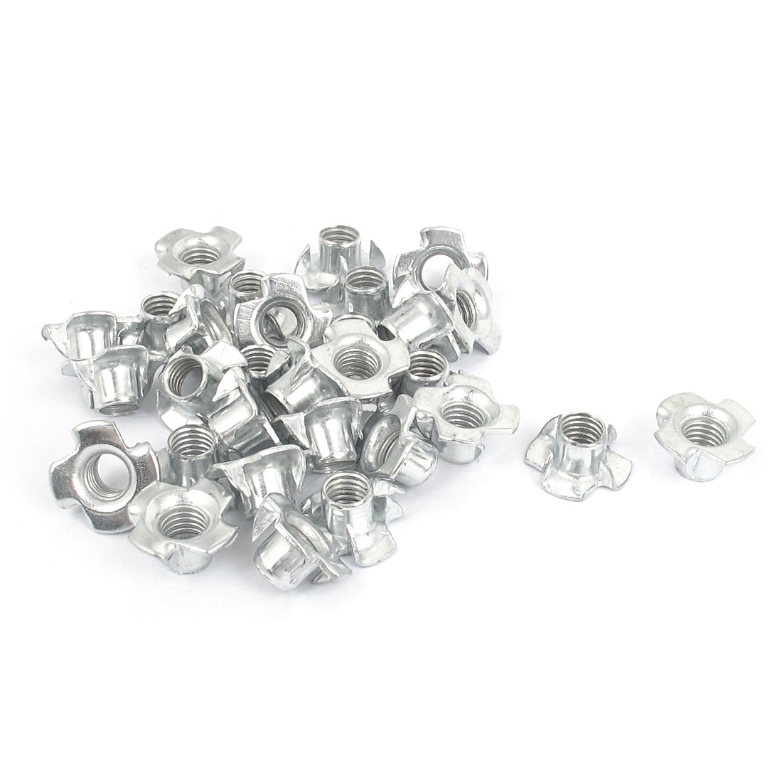 Unique Bargains 30 Pcs M8x1.25mm T Nut Zinc Plated 4 Prong Tee Nuts