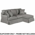 thumbnail image 6 of Sunset Trading Horizon Replacement Slipcover Only for T-Cushion Sectional Sofa with Chaise | Performance Fabric Washable Water-Resistant Stain-Proof | Gray, 6 of 6