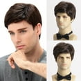 thumbnail image 4 of Mens Brown Wigs Natural Fluffy Layered Synthetic Hair For Men Male Halloween Daily Use Wig, 4 of 9