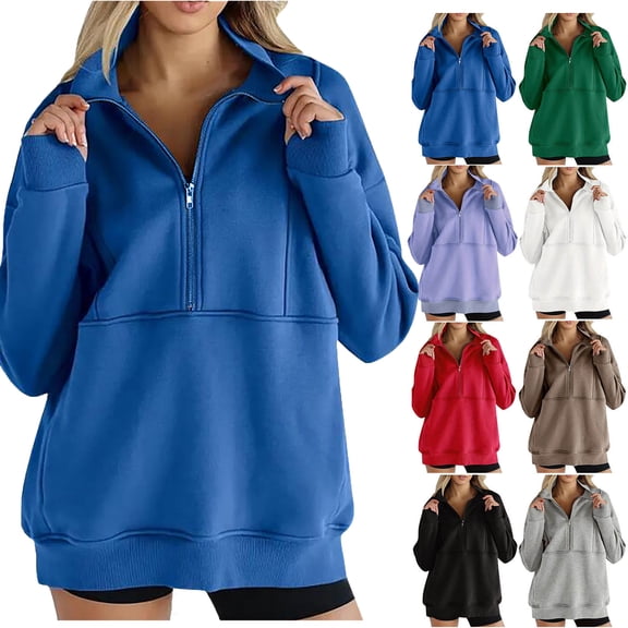 Oversize Pullover Hoodies for Women Trendy Fashion Casual Loose Long-sleeved Solid Color Hooded Sweater With Pockets
