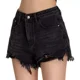 thumbnail image 3 of Short Mujer Mezclilla De Cintura Alta Negro Crudos Rasgados, 3 of 8