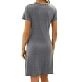 thumbnail image 2 of Gustave Women's Summer T Shirt Dress Ruched Bodycon Mini Dresses Casual Short Sleeve Wrap A-Line Sundress for Beach Party Work "Gray, L", 2 of 6