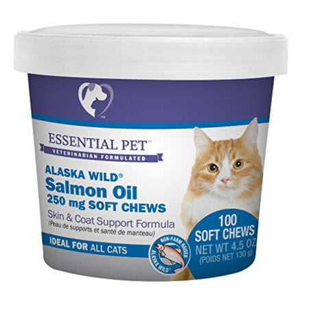 Essential Pet Produits Alaska Huile de Saumon Sauvage Friandises Molles avec Acides Gras Oméga-3 Naturels pour Chats