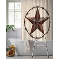 thumbnail image 2 of Split Shower Curtain for Transfer Bench, Texas Star Farmhouse Fabric Shower Curtains for Bathroom, Western Country Stars Retro Tub Sliding Transfer Bench Waterproof Bath Curtains 72"x96", 2 of 9