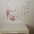 thumbnail image 4 of Advancent Adhesivo de pared Rosa mariposas tacones papel tapiz liso extraíble dibujos animados de doble cara accesorio plano extraíble para el hogar Decoración del hogar Advancent HA075208-00, 4 of 6