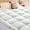 White, variant on Oaskys Portable and Foldable King Queen Twin Size Mattress Topper, Breathable Bamboo Fiber Cooling Sleeping Mattress Pad Cover, White & Black