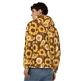 thumbnail image 4 of Honeii Vintage Wood Grain Sunflower A Print Hoodies for Men, Pullover & Full Zip, Breathable Zip up Hoodie, Sweatshirt-Large, 4 of 5