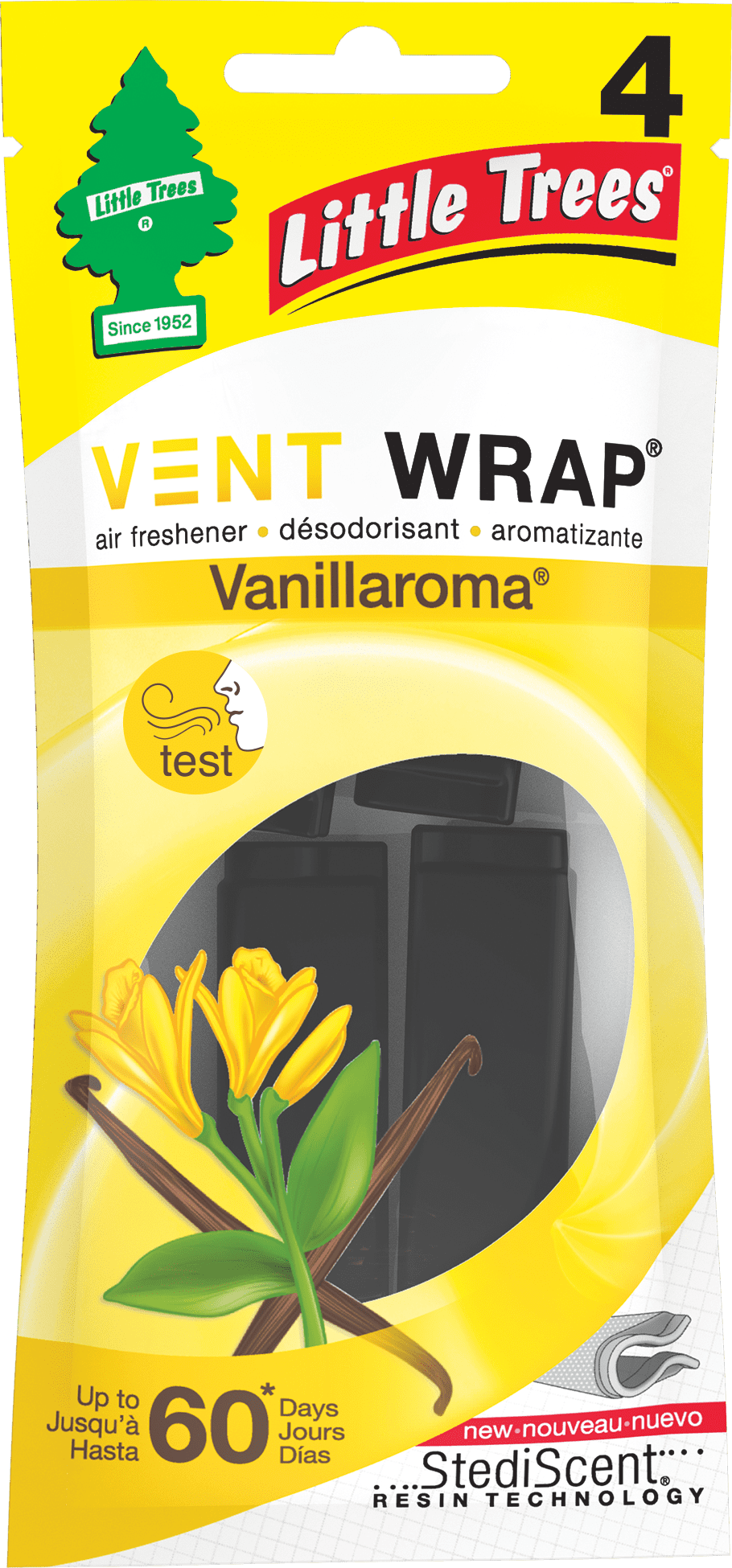 Little Trees Air Freshener Vent Wrap Vanillaroma 4Pack