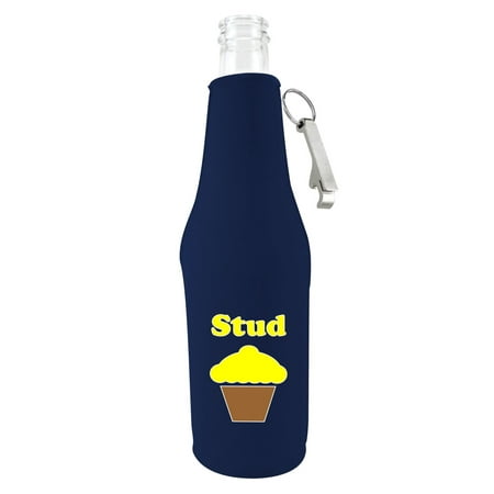 Std Muffin - Coolie Junction Stud Muffin Funny Beer Bottle Coolie w/Opener Navy