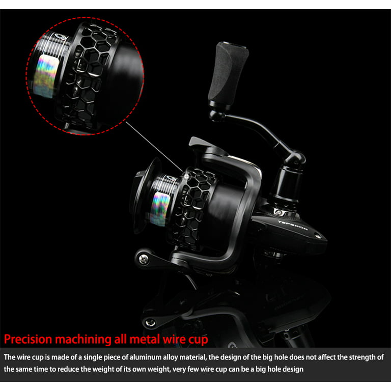 INTBUYING One-handed Fishing Line Wheel Double Cup 12 Axis Spinning Fishing  Reel Left and Right Hand Interchange