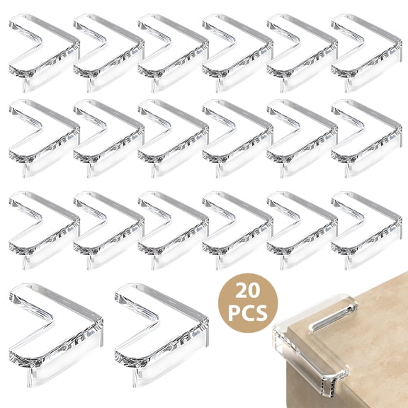 Baby Safety Corner Protectors 20 Pack Furniture Edge Guards Silicone Table Corner Guards Anti Collision Child Proof Safety Bumpers Transparent