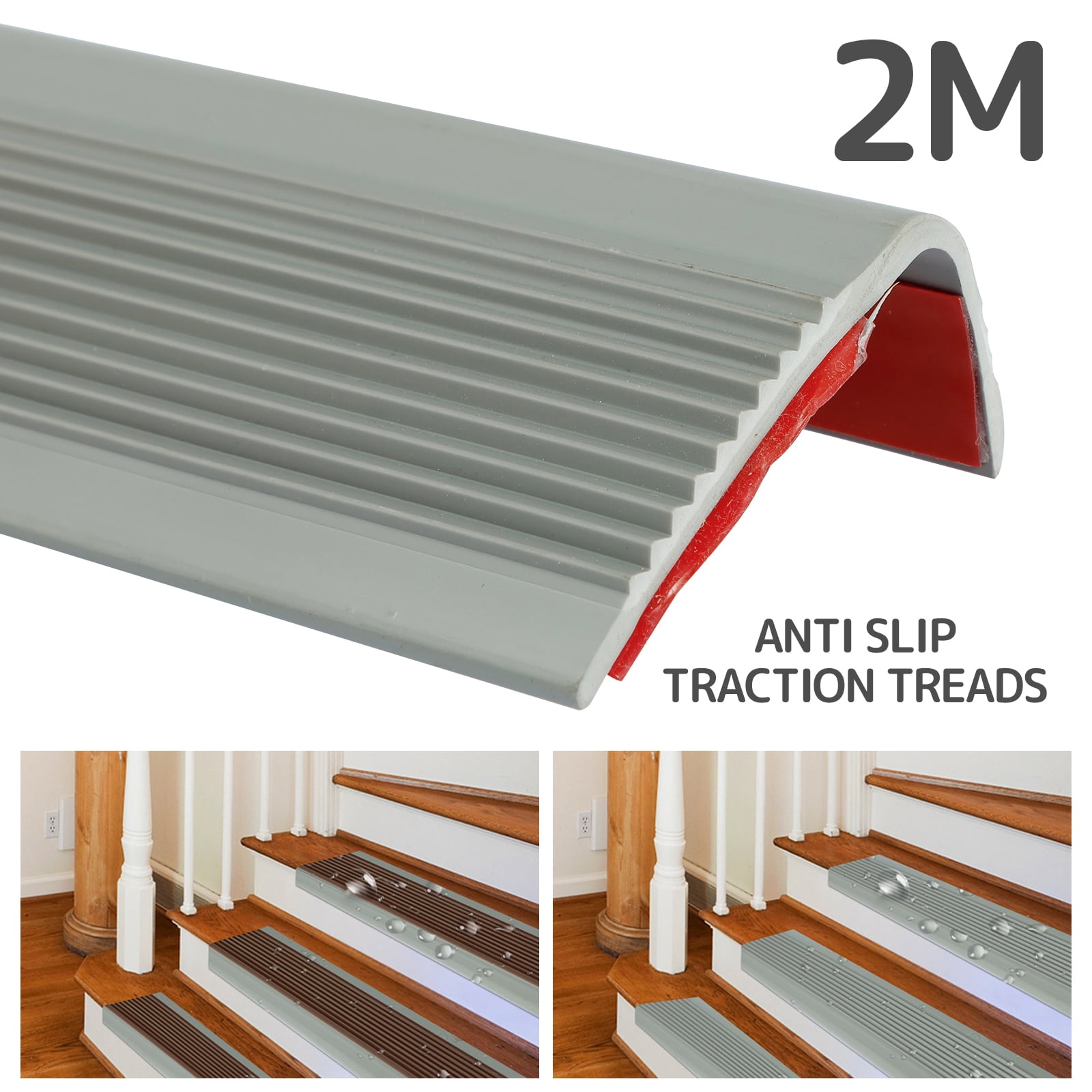 MBIGM 8-Pack Non-Slip Outdoor Stair Treads - Anti Slip 6 x 30 Grip Tape Adhesive Strips - Heavy Duty Traction for Steps, Stair