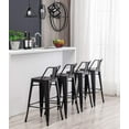 thumbnail image 4 of Andeworld 26" Low Back Metal Counter Stool Height Bar Stools [Set of 4] Barstools, Black, 4 of 7