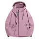 thumbnail image 2 of Chaquetas y abrigos casuales con capucha de manga larga para mujer, ropa holgada lisa para exteriores, ropa de montañismo, chaqueta fina con capucha de manga larga, abrigo de poliéster para mujer, 2 of 3