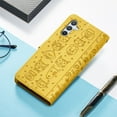 thumbnail image 6 of Allytechgroup Flip Wallet Case [Cat & Dog Cute Embossed Pattern] for Samsung Galaxy A54 5G with Card Slots Cash Holder, Magnetic Clasp Shockproof Kickstand Cover with Hand Strap, Yellow, 6 of 6