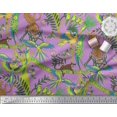 thumbnail image 3 of Soimoi Moss Georgette Fabric Branches,Parrot & Leopard Jungle Print Fabric by the Yard 42 Inch Wide, 3 of 3